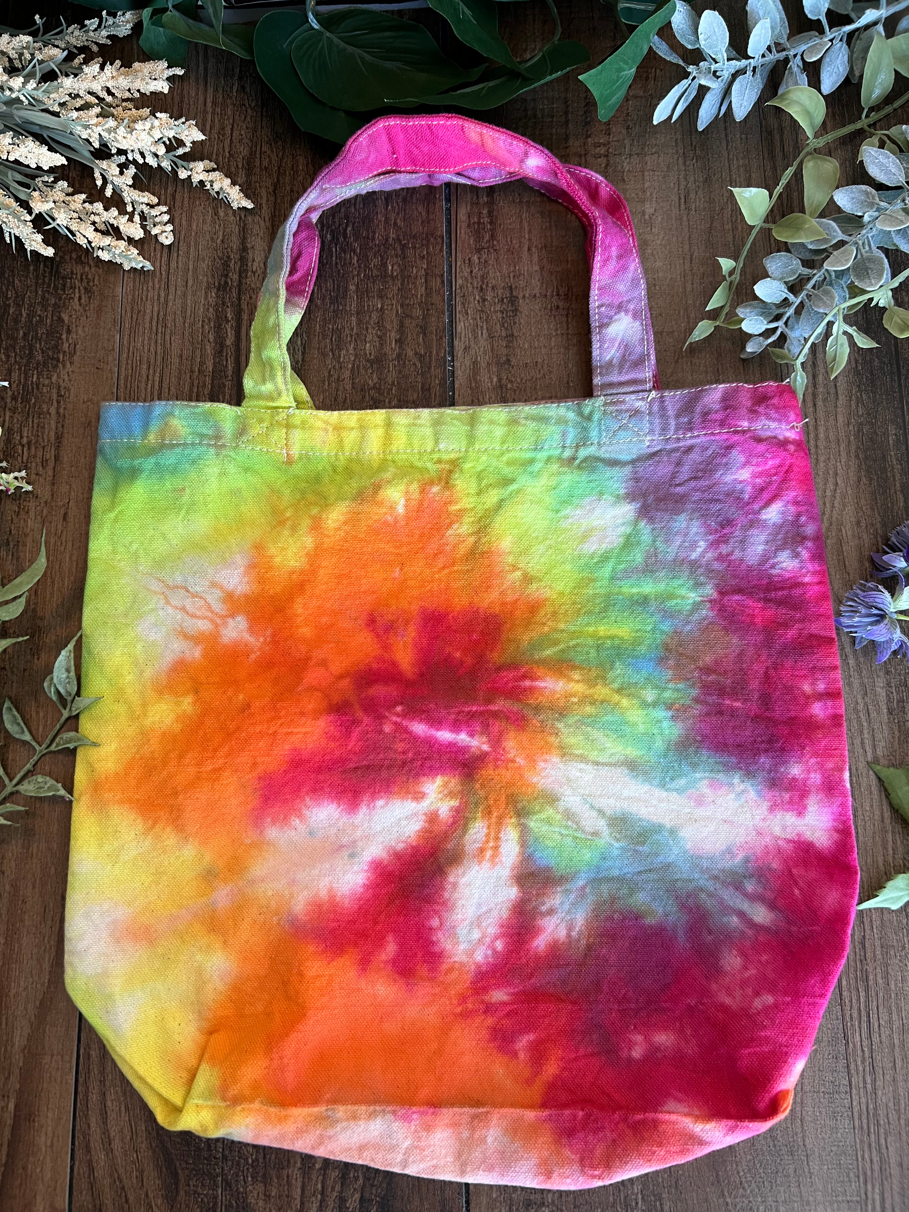 Pastel Delight Tie-Dye Canvas Tote Bag